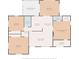 Detailed floor plan showcasing the layout of the bedrooms, bathrooms, kitchen, living room, and screened porch at 5415 Riddle Rd, Holiday, FL 34690