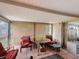 Inviting sun room with bamboo shades, tile floor, and natural light at 5415 Riddle Rd, Holiday, FL 34690