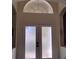Double front door with patterned glass and decorative transom window at 10415 Lucaya Dr, Tampa, FL 33647