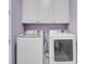 Laundry room featuring white washer and dryer machines, and white cabinets at 5016 W Lancaster St # 00, Tampa, FL 33616