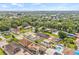 Wide aerial shot captures a home with a lovely neighborhood, showcasing the property's setting and community at 10227 Parsons St, Tampa, FL 33615