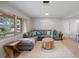 Cozy living room with large windows, a comfortable sofa, and attractive decor at 1073 Kenwood Dr, Dunedin, FL 34698