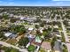 An aerial view of a quiet residential neighborhood featuring green trees at 9033 3Rd N St, St Petersburg, FL 33702