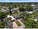 Aerial view of a home surrounded by lush greenery and other homes in a serene neighborhood at 9033 3Rd N St, St Petersburg, FL 33702