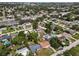 Aerial view of single-Gathering homes surrounded by trees and quiet streets at 9033 3Rd N St, St Petersburg, FL 33702