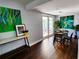 Dining area featuring hardwood floors, bright light, and outdoor access, perfect for casual meals and entertaining guests at 420 61St S Ave, St Petersburg, FL 33705