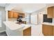 Modern kitchen featuring stainless steel appliances and smooth tile flooring at 4305 Balmoral Ct, Wesley Chapel, FL 33543
