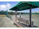 Well-kept tennis courts with shaded benches, offering a comfortable place to relax between sets at 13064 N Marsh Dr, Port Charlotte, FL 33953