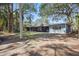 Private backyard with mature trees and plenty of space for outdoor activities at 7214 Oakwood Dr, New Port Richey, FL 34652