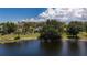 Lush backyard featuring a serene waterfront view and mature trees, offering a private outdoor retreat at 1913 Blue River Rd, Holiday, FL 34691