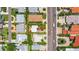 An aerial view showing the property's layout, landscaping, and proximity to nearby homes and the road at 16107 Gulf Blvd, Redington Beach, FL 33708