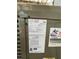 Close up of the AC unit's label showing model number and other technical specifications at 432 2Nd Ne Ave, Largo, FL 33770