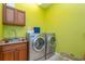 The laundry room features modern appliances and plenty of storage space for convenience at 37511 Washington Loop Road, Punta Gorda, FL 33982