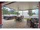 Spacious screened patio includes a spa, dining set, and cozy seating area for outdoor entertaining at 3244 55Th Ave N, St Petersburg, FL 33714