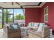 Comfortable covered patio with stylish wicker furniture, perfect for relaxing and entertaining outdoors at 3244 55Th Ave N, St Petersburg, FL 33714