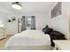 This bedroom offers neutral tones, a full sized bed, carpeted floors, and natural light at 4549 Tippecanoe Trl # 20, Sarasota, FL 34233