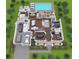 Detailed aerial view of a luxurious open-concept floor plan with a pool, home gym and 3 car garage at 4309 W Beachway Dr, Tampa, FL 33609