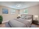 Comfortable bedroom with neutral walls, two windows, and modern lamps for a relaxing atmosphere at 5429 Flora Ave, Holiday, FL 34690