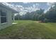 Expansive backyard with lush greenery, providing ample space and privacy at 1452 Crazy Horse Dr, Lutz, FL 33559