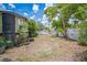 This is a fenced-in backyard with space and a nice tree at 1711 E Sewaha St, Tampa, FL 33612