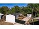 An aerial view of the home showcasing the backyard, shed, and outdoor space at 5907 Sussex Ct, Tampa, FL 33615