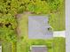 Bird's eye view of home showing the roof, driveway, landscaping, and surrounding greenery at 14256 Salvatierra Ln, Port Charlotte, FL 33981