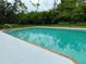 Sparkling in-ground pool with tile accents and surrounding greenery for a refreshing outdoor experience at 19543 Midway Blvd, Port Charlotte, FL 33948