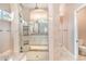 The primary bathroom features a glass enclosed shower and vanity with double sinks at 924 Texas St, Englewood, FL 34223