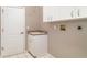 Bright laundry room with a utility sink, ample cabinet space, and a convenient side door at 924 Texas St, Englewood, FL 34223