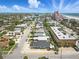 Scenic aerial view of the home nestled in a charming neighborhood near the beach and iconic Don CeSar hotel at 3528 Casablanca Ave, St Petersburg, FL 33706