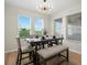 Bright dining room with large windows and stylish decor, perfect for Gathering meals and entertaining at 7163 Talamore Dr, Wesley Chapel, FL 33545