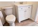 Bright bathroom features a modern vanity and toilet at 6600 121St Ave # 5, Largo, FL 33773