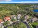 Scenic aerial view of homes, lush trees, and serene water features, blending nature and community at 5009 Clover Mist Dr, Apollo Beach, FL 33572