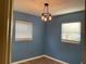 Bedroom with wood-look floors, blue walls, and simple, modern lighting fixture at 3680 Whiting Se Dr, St Petersburg, FL 33705