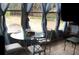 Florida Room with circular glass table, seating, blue curtains and view of back yard at 3680 Whiting Se Dr, St Petersburg, FL 33705