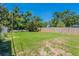 Large, fenced backyard featuring a well-maintained lawn with plenty of space for outdoor activities and gardening at 3850 11Th S Ave, St Petersburg, FL 33711
