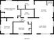 Detailed floor plan with dimensions for each room including bedrooms, baths, living room and kitchen with pantry at 3850 11Th S Ave, St Petersburg, FL 33711