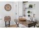 Bright home office space featuring a wooden desk, decor, and a stylish aesthetic at 5141 Mallet Dr, Port Richey, FL 34668