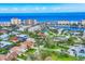 Stunning aerial view showcasing the oceanfront community with beautiful homes and ocean views at 811 Laguna Dr, Venice, FL 34285