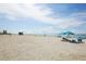 A beautiful view of Venice Beach, Florida, featuring a sandy beach, blue skies, and tranquil ocean at 811 Laguna Dr, Venice, FL 34285