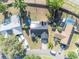Aerial view of a well-maintained home with a spacious backyard and a screened enclosure at 2601 Bridle Dr, Plant City, FL 33566