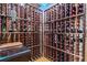 A home wine cellar has wooden wine racks and plenty of storage space for wine bottles at 8407 Interbay Blvd, Tampa, FL 33616