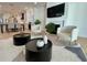Comfortable living room with stylish decor, plush seating, and a decorative fireplace at 1409 S Moody Ave # 1, Tampa, FL 33629
