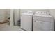 Convenient laundry room features modern washer and dryer, enhancing efficiency and simplifying household chores at 13084 Rinella St, Venice, FL 34293