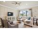 Comfortable living room featuring stylish decor, a cozy seating area, and large windows for natural light at 13084 Rinella St, Venice, FL 34293