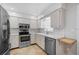 Well-equipped kitchen featuring stainless steel appliances and bright white cabinetry at 2813 21St W Ave, Bradenton, FL 34205