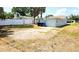 Spacious backyard with a concrete slab, partial grass, and privacy fence, offering ample space for outdoor activities and relaxation at 530 74Th N Ave, St Petersburg, FL 33702
