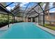 Pool inside screened enclosure, offering a private backyard and recreational space at 15609 Timberline Dr, Tampa, FL 33624