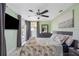 Inviting bedroom with a ceiling fan, and a walkout to the patio at 4311 123Rd W St, Cortez, FL 34215