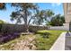 Expansive backyard featuring a large shade tree and a well-maintained lawn at 3410 Allandale Dr, Holiday, FL 34691